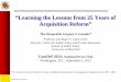 “Learning the Lessons from 25 Years of Acquisition Reform” · “Learning the Lessons from 25 Years of Acquisition ... available at ... (initiated by Admiral Mullen and Sec. Panetta)