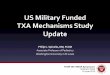 US#Military#Funded## TXAMechanisms#Study## Update#rdcr.org/rdcrpresentations/2014-spinella-txa-mechanisms-study.pdf · – Phil)Spinella)and)Grant)Bochicchio) TXA)in)TBI) • Study)Centers:))