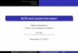NLTK and Lexical Information - GitHub Pages .NLTK and Lexical Information Text Statistics References