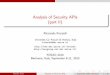 Analysis of Security APIs (part II) - uniurb.it · Analysis of Security APIs (part II) Riccardo Focardi Universit a Ca’ Foscari di Venezia, Italy focardi@dsi.unive.it focardi