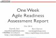 One Week Agile Readiness Assessment Report · Overall, the company is not fully prepared to make the leap to Agile (rapidly inspect & adapt, servant leadership, buy-in from all employees,