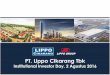 PT. Lippo Cikarang Tbk · PT LIPPO CIKARANG TBK I INDONESIA Disclaimer ... Pengolahan Air Bersih Pengolahan Air Limbah ... EJIP (Sumitomo) Existing Industrial Existing Industrial