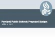 Portland Public Schools Proposed Budget - pps.net · PPS General Fund Budget: $616.3 million State School Fund revenue assumption: $8.1 billion K-12 state budget. Aligns to COSA and