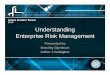 Understanding Enterprise Risk Management - WACUBO Leaders Forum/Feb. 2015...A Few Definitions from ISO 31000 Risk = the effect of uncertainty on objectives (ISO 31000) An effect is