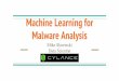 Machine Learning for Malware Analysis - GPU …on-demand.gputechconf.com/gtcdc/2017/presentation/dc7134...Introduction - What is Malware? - Software intended to cause harm or inflict