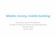 Mobile Money and Branchless Banking · Mobile money, mobile banking University meets Microfinance ... Same approach of analysis whether “telco” or “bank”-based . 18 Some macro-financial
