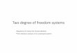 Two degree of freedom systemsgundes/2dof.pdf · 2009-03-24 · Two degree of freedom systems •Equations of motion for forced vibration •Free vibration analysis of an undamped