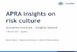 APRA insights on risk culture - Actuaries Institute insights on risk culture Actuaries Institute - Insights Session 7 March 2017 –Sydney Fahmi Hosain –Head of Governance, Culture
