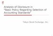 Analysis of Disclosure in “Basic Policy Regarding Selection of ... · II. Scope of Analysis 3 Coverage：3,507 companies Basic Policy Regarding Selection of Accounting Standards