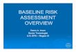 BASELINE RISK ASSESSMENT OVERVIEW - BoRit CAG Superfund Baseline Risk Assessment... · BASELINE RISK ASSESSMENT OVERVIEW Dawn A. Ioven Senior Toxicologist U.S. EPA U.S. EPA ––Region