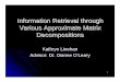 Information Retrieval through Various Approximate Matrix ...rvbalan/TEACHING/AMSC663Fall2008/PROJECTS/P1/...Information Retrieval through Various Approximate Matrix Decompositions