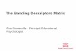 The Banding Descriptors Matrix Bulletin...What are these banding descriptors for? • Banding descriptors support a fair and equitable distribution of resources for statutory plans