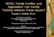 ADHD, Family Conflict, and Aggression: Can … Train Families of ADHD Youth? Medication adherence rates are low (13-64% quit) Combination may be more effective Better prepares parents