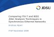 Comparing ITU-T and IEEE Jitter Analysis Techniques in ... · SDH G.813 O.172 Sine,TDEV Modulation Clock generator Pattern generator Interface external reference Interface Phase detector