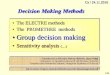 The ELECTRE methods The PROMETHEE methods Group …per/Dss/Dss_8.pdf · 2/24 1. Group decision making Group decision is usually understood as aggregating different individual preferences