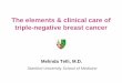 The elements & clinical care of triple-negative breast cancer · The elements & clinical care of triple-negative breast cancer Melinda Telli, M.D. ... Outline Clinical features of