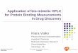 Application of bio-mimetic HPLC for Protein Binding ...chiraltech.com/wp-content/uploads/2014/01/Klara-Valko-Paper.pdf · The principles of using HPLC retention on a protein column