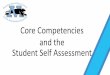 Core Competencies and the Student Self Assessment · 2018-06-13 · What are the Core Competencies? There are six Core Competencies: •Communication •Creative Thinking •Critical