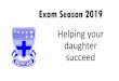 Helping your daughter succeed - ursulinehigh.merton.sch.uk · Food & Exams Stress plays havoc with our appetites but skipping meals will not help their concentration. ... cereal with