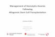 Management of Hemolytic Anemia Following Allogeneic Stem ...· Management of Hemolytic Anemia Following