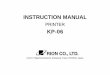 KP-06 INSTRUCTION MANUAL - mgnintl.com · i Organization of this manual This manual describes the functions, operations or the like of the PRINTER KP-06. When you want to configure