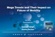 Mega Trends and Their Impact on Future of Mobility · Car Sharing and Pooling Intracity Public Transport PHYD Insurance Dynamic Parking Concierge Energy Services Management Micro-mobility