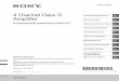 4 Channel Class-D Operating Instructions GB Amplifier · 4-581-373-12(1) XM-S400D 4 Channel Class-D Amplifier 4-канальный усилитель класса D Owner’s Record