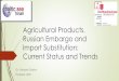 Agricultural Products: Russian Embargo and Import ... · Food embargoes: import substitution and changes in the structure foreign trade, 2015, Analytical Center of the Russian Government