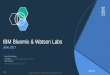 IBM Bluemix & Watson Labs · IBM Agenda Lab 1 –Create & Deploy a simple App in Bluemix Lab 2 –Get Started with Bluemix DevOps Lab 3 –IoTApplication with Node-RED and IBM Watson