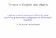 Tenses in English and Arabic - fac.ksu.edu.sa · Tenses in English and Arabic I will approach this lesson differently from previous grammatical categories we addressed together. Dr