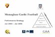 Monaghan Gaelic Football - Monaghan Gaelic . County Objectives. Football Key Objective 1. 1.2 BETTER