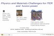 Physics and Materials Challenges for ITER and fusion power · plasma self-organization, non-Maxwellian and nonlinear physics, confinement transitions, exhaust and fuelling control,