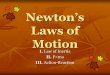 Newton’s Laws of Motion - Coach Hyde 2016-2017 · Newton’s Laws of Motion 1st Law – An object at rest will stay at rest, and an object in motion will stay in motion at constant