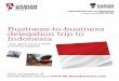 Business-to-business delegation trip to Indonesia · Business-to-business delegation trip to Indonesia DELEGATION TRIP TO INDONESIA 1 - 4 February 2016 Jakarta and Surabaya, Indonesia