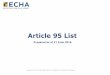 Article 95 List - EFCC.eu · The Article 95 list includes participants in the Review Programme (indicated in the list as RP Participant), supporters of new active substances, who