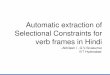 Automatic extraction of Selectional Constraints for verb ... Automatic extraction of Selectional Constraints