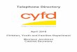 April 2018 Children, Youth and Families Department Monique ... · Telephone Directory April 2018 Children, Youth and Families Department Monique Jacobson Cabinet Secretary