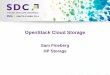 OpenStack Cloud Storage - SNIA · OpenStack Object Storage - Swift Swift was one of the original components of OpenStack Originally developed by RackSpace Distributed scale-out shared-nothing