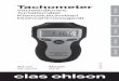 Tachometer - Clas Ohlson · Tachometer for motors, fans, etc. When the included reflector is attached to a rotor blade, for example, the revs are counted by laser, without physical