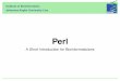 Perl: A Short Introduction for Bioinformaticians fileUlrich Bodenhofer. Perl: A Short Introduction for Bioinformaticians 2 What is Perl? Perl is a simple and easy-to-use programming