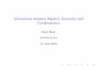 Interactions between Algebra, Geometry and Combinatoricsinfusino/KWIM/Baur-Slides.pdf · Gunawan-Musiker-Vogel, 2018 Aichholzer-Andritsch-B-Vogtenhuber, 2017 B-Martin, arXiv 2017