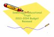 Sowbhagya Educational Trust 2013-2014 Budget Renewal · 2013-2014 Budget Renewal . 2 ... Each student is supported for 10-11 years from Class 6 through college. So far 103 students