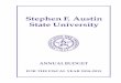 Stephen F. Austin State UniversityStephen F. Austin State University Budget Summary by Element of Cost Fiscal Year 2018-19 Faculty Exempt Non-Exempt Student Operations & Capital E&G
