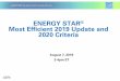 ENERGY STAR Most Efficient 2020 Stakeholder Webinar STAR Most Efficient 2020... Fulgor Milano, Miele,