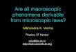 Are all macroscopic phenomena derivable from microscopic laws? · 2019-01-29 · Equations known—Solution Not! (Millennium problem) Prove or give a counter-example of the following