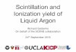 Scintillation and Ionization yield of Liquid Argon...Scintillation and Ionization yield of Liquid Argon Richard Saldanha On behalf of the SCENE collaboration 24th September 2015 Postdoc