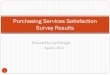 Purchasing Services Satisfaction Survey - Chaffey College · Purchasing Services Satisfaction Survey Results 1 . Purchasing Services Satisfaction ... Purchasing Process 3) Other Purchasing