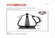 3Kw Stainless Steel Kettle - Tower3Kw Stainless Steel Kettle Safety and Instruction Manual PLEASE READ CAREFULLY TAIS01 2 eiste online at toehouseaescou o ou FREE etene uaantee 1912