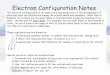 Electron Configuration Notes - glacierpeakscience.org...Electron Configuration Notes The electron configuration of an atom is the representation of the arrangement of electrons that