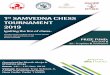 TOURNAMENT 2019 - Delhi Chess1st SAMVEDNA CHESS TOURNAMENT 2019 Igniting the ﬁre of chess… Social Cause: Proﬁts of the event will be used to spread chess in all bastis of Delhi